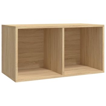 Caja Para Discos De Vinilo Madera Contrachapada 71x34x36 Cm Vidaxl