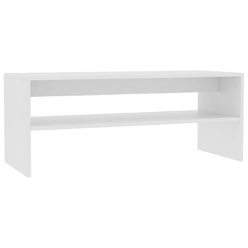 Mesa De Centro De Madera Contrachapada Blanco 100x40x40 Cm Vidaxl