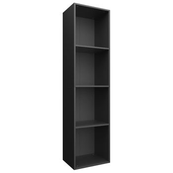 Estantería Libros/mueble Tv Contrachapada Negro 36x30x143 Cm Vidaxl