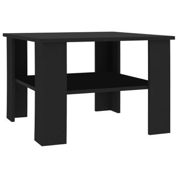 Mesa De Centro Madera Contrachapada Negro 60x60x42 Cm Vidaxl