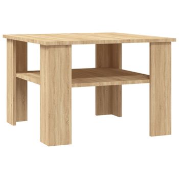 Mesa De Centro Madera Contrachapada Roble Sonoma 60x60x42 Cm Vidaxl