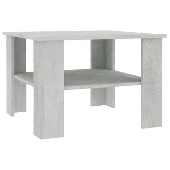 Mesa De Centro Madera Contrachapada Gris Hormigón 60x60x42 Cm Vidaxl