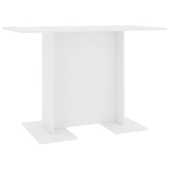 Mesa De Comedor De Madera Contrachapada Blanco 110x60x75 Cm Vidaxl