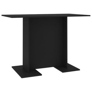 Mesa De Comedor De Madera Contrachapada Negro 110x60x75 Cm Vidaxl