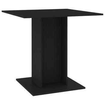 Mesa De Comedor De Madera Contrachapada Negro 80x80x75 Cm Vidaxl