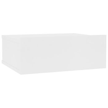 Mesita De Noche Flotante Madera Contrachapada Blanco 40x30x15cm Vidaxl