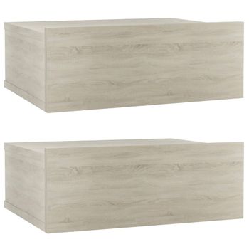 Mesita De Noche Flotante 2 Uds Madera Roble Marrón 40x31x27 Cm Vidaxl con  Ofertas en Carrefour