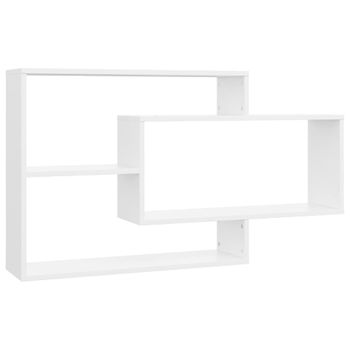 Estantes De Pared De Madera Contrachapada Blanco 104x20x58,5 Cm Vidaxl