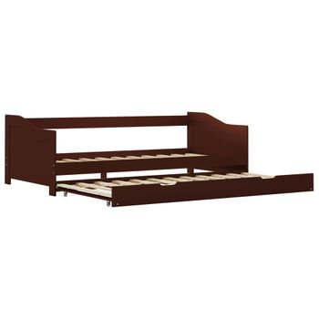 Estructura De Sofá Cama Madera De Pino Marrón Oscuro 90x200 Cm Vidaxl