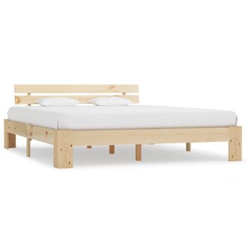 Estructura De Cama Con Cabecero Madera Maciza Pino 160x200 Cm Vidaxl