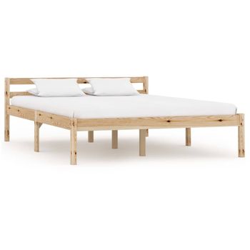 Estructura De Cama De Madera Maciza De Pino 140x200 Cm Vidaxl