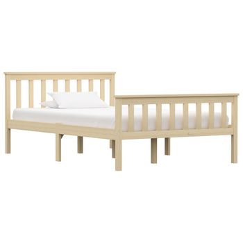 Estructura De Cama De Madera Maciza De Pino Clara 120x200 Cm Vidaxl