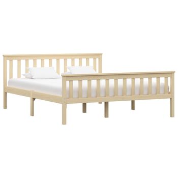 Estructura De Cama De Madera Maciza De Pino Clara 160x200 Cm Vidaxl