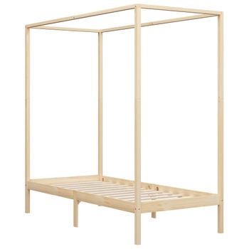 Estructura De Cama Con Dosel Madera Maciza De Pino 100x200 Cm Vidaxl