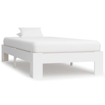 Estructura De Cama De Madera Maciza De Pino Blanco 90x200 Cm Vidaxl