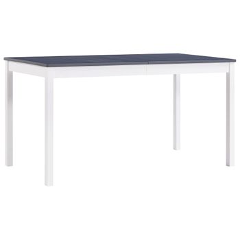 Mesa De Comedor De Madera De Pino Blanco Y Gris 140x70x73 Cm Vidaxl