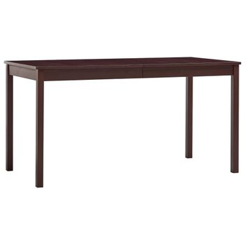 Mesa De Comedor De Madera De Pino Marrón Oscuro 140x70x73 Cm Vidaxl