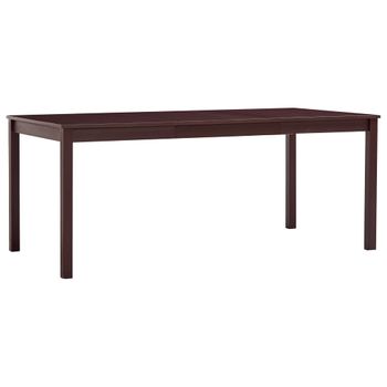 Mesa De Comedor De Madera De Pino Marrón Oscuro 180x90x73 Cm Vidaxl