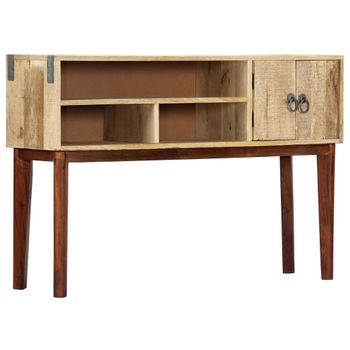 Mesa Consola De Madera Maciza De Mango Rugosa 115x30x76 Cm Vidaxl