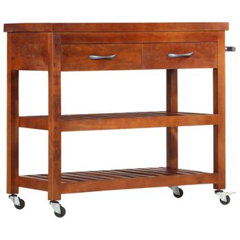 Carrito De Cocina De Madera Maciza De Acacia 100x48x89 Cm Vidaxl