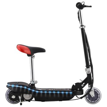 Patinete Para Niños Con Asiento Y Led Negro 120 W Vidaxl