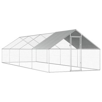 Jaula Gallinero De Exterior De Acero Galvanizado 2,75x8x1,92 M Vidaxl