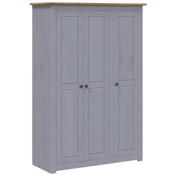 Armario 3 Puertas Madera Pino Panamá Range Gris 118x50x171,5cm Vidaxl