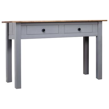 Mesa Consola Madera Maciza Pino Estilo Panamá Gris 110x40x72 Cm Vidaxl