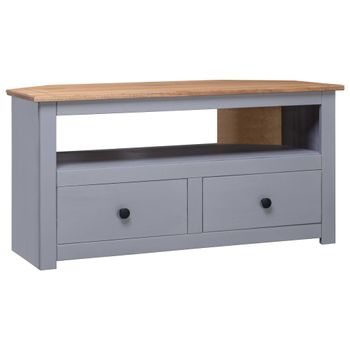 Mueble Esquinero Tv Madera Pino Estilo Panamá Gris 93x49x49 Cm Vidaxl