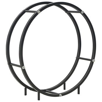 Leñero De Interior Kekai Semiround 92x55x21 Cm Diseño Curvado Con  Estructura De Acero Galvanizado, Color Negro con Ofertas en Carrefour