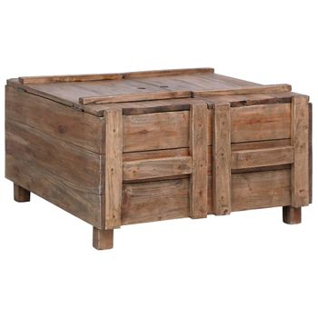 Mesa De Centro De Madera Maciza Reciclada 65x65x38 Cm Vidaxl