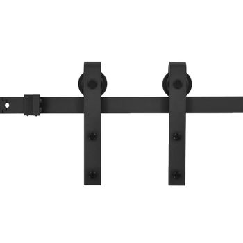 VidaXL Kit de herrajes de puertas correderas acero negro 2 uds 183 cm