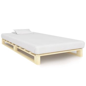 Estructura De Cama De Palets Madera Maciza De Pino 100x200 Cm Vidaxl