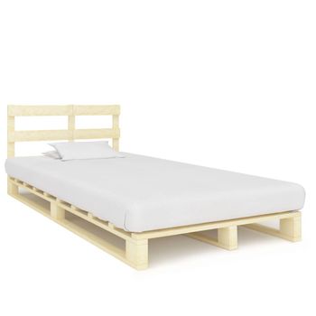 Estructura Cama Palets Sin Colchón Madera Maciza Pino 120x200cm Vidaxl