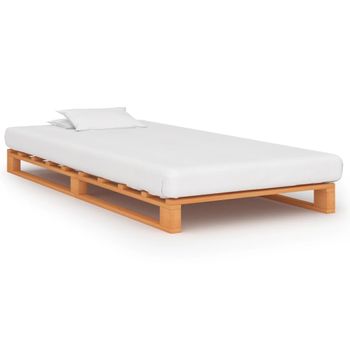 Marco De Cama Palets Sin Colchón Madera Maciza Marrón 90x200 Cm Vidaxl