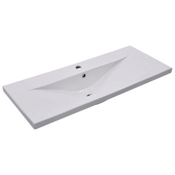 Lavabo Encastrado De Cerámica Blanco 101x39,5x18,5 Cm Vidaxl