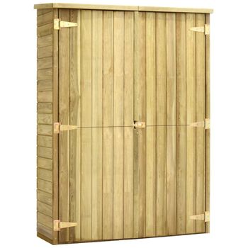 Caseta Herramientas Jardín Madera Pino Impregnada 123x50x171 Cm Vidaxl