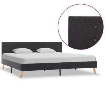 Estructura De Cama De Tela Gris Oscuro 180x200 Cm Vidaxl