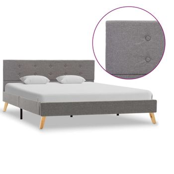 Estructura de Cama tapizada Esther de 30 cm, 150x190 cm, Gris claro