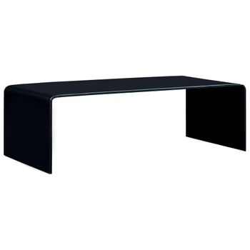 Mesa De Centro De Vidrio Templado Negro 98x45x31 Cm Vidaxl