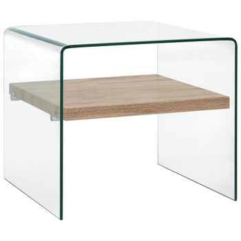 Mesa De Centro De Vidrio Templado Transparente 50x50x45 Cm Vidaxl