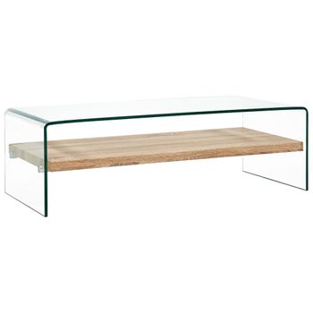 Mesa De Centro De Vidrio Templado Transparente 98x45x31 Cm Vidaxl