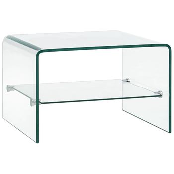 Mesa De Centro De Vidrio Templado Transparente 50x45x33 Cm Vidaxl