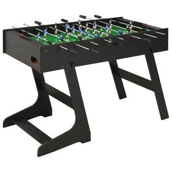 HOMCOM Futbolín con Soporte para Niños de +7 Años con 2 Bolas Marcadores 22  Jugadores para Familias 118x104x69 cm Negro