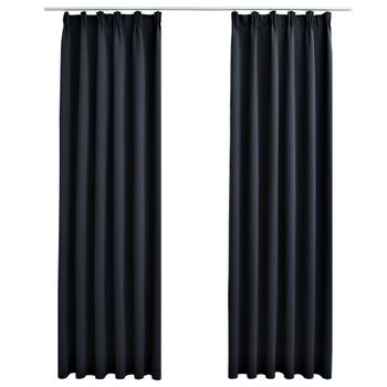 Cortinas Opacas Con Ganchos 2 Piezas Gris 140x175 Cm Vidaxl con Ofertas en  Carrefour