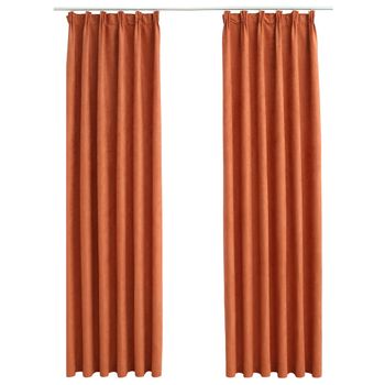 vidaXL Cortinas opacas 2 piezas con ojales de metal 135x175 cm marrón