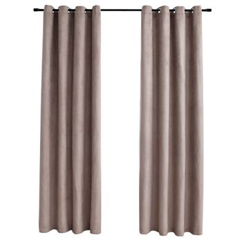 vidaXL Cortinas opacas con anillas de metal 2 uds beige 140x225 cm