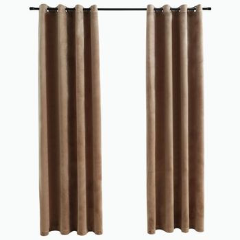 vidaXL Cortina opaca con ganchos beige 290x245 cm