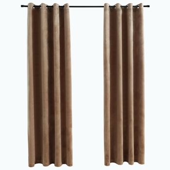 Cortinas Opacas Con Ganchos 2 Piezas Color Óxido 140x175 Cm Vidaxl con  Ofertas en Carrefour