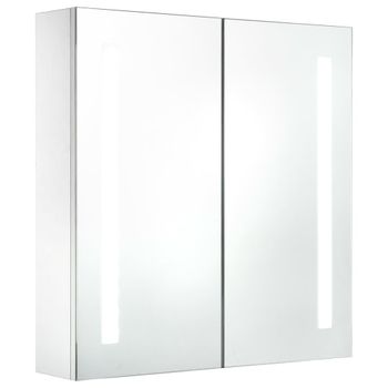 Mueble de baño suspendido 2 puertas, espejo y lavabo PMMA, 80 cm CLARA